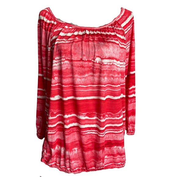 Michael Kors Pink Stretch 3/4 Sleeve Blouse Size L - Picture 1 of 7